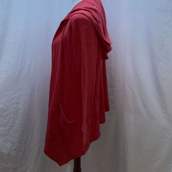 NWT Chicos Zenergy waffle knit cardigan hoodie jacket Sz 1 Pink - Picture 3 of 6